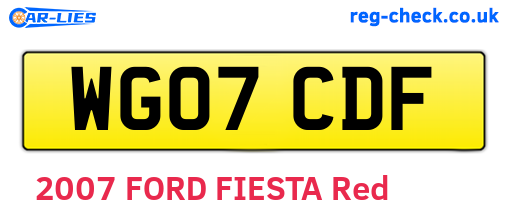 WG07CDF are the vehicle registration plates.