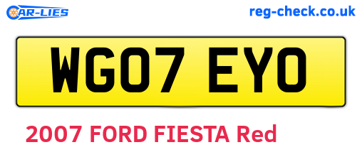 WG07EYO are the vehicle registration plates.