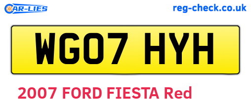 WG07HYH are the vehicle registration plates.