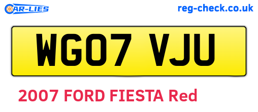 WG07VJU are the vehicle registration plates.