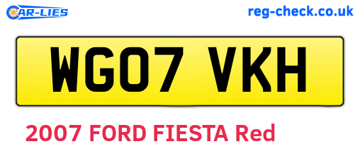 WG07VKH are the vehicle registration plates.