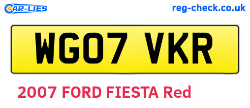 WG07VKR are the vehicle registration plates.