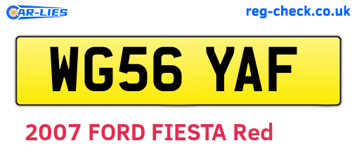 WG56YAF are the vehicle registration plates.