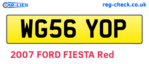 WG56YOP are the vehicle registration plates.