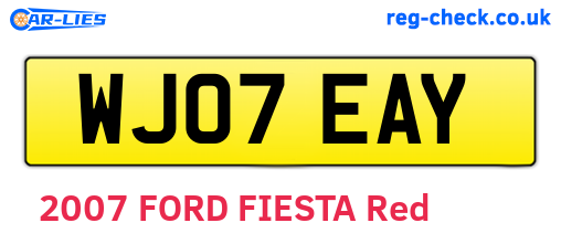 WJ07EAY are the vehicle registration plates.