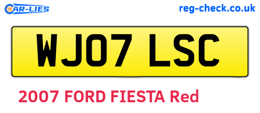 WJ07LSC are the vehicle registration plates.
