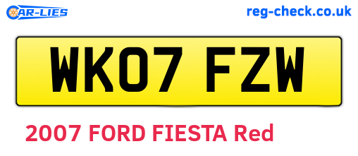 WK07FZW are the vehicle registration plates.