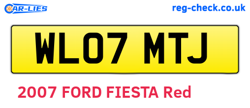 WL07MTJ are the vehicle registration plates.