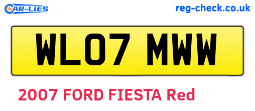 WL07MWW are the vehicle registration plates.