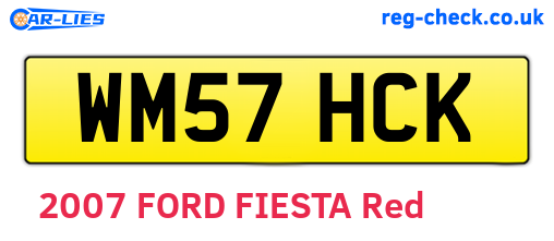 WM57HCK are the vehicle registration plates.