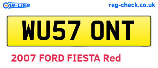 WU57ONT are the vehicle registration plates.