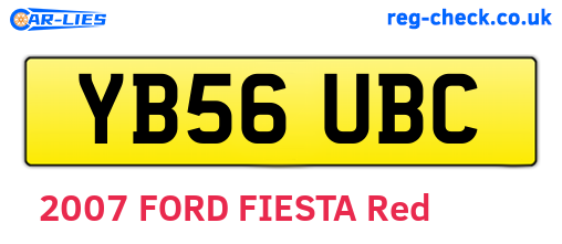 YB56UBC are the vehicle registration plates.