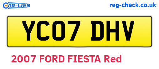 YC07DHV are the vehicle registration plates.
