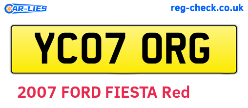 YC07ORG are the vehicle registration plates.