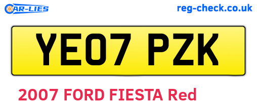 YE07PZK are the vehicle registration plates.