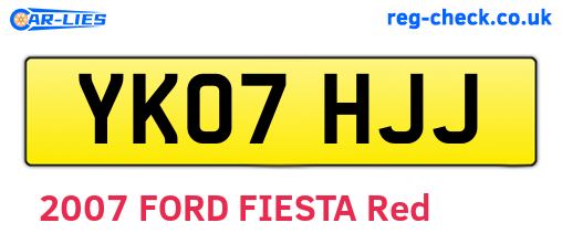 YK07HJJ are the vehicle registration plates.