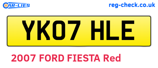 YK07HLE are the vehicle registration plates.