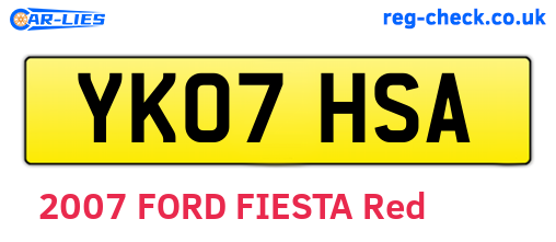 YK07HSA are the vehicle registration plates.
