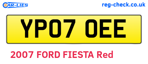 YP07OEE are the vehicle registration plates.
