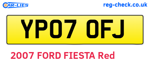 YP07OFJ are the vehicle registration plates.