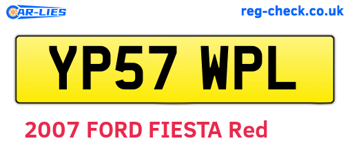 YP57WPL are the vehicle registration plates.