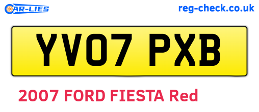 YV07PXB are the vehicle registration plates.