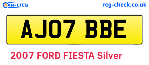 AJ07BBE are the vehicle registration plates.