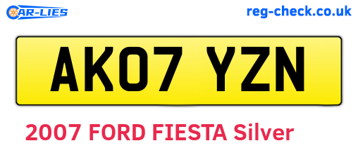 AK07YZN are the vehicle registration plates.