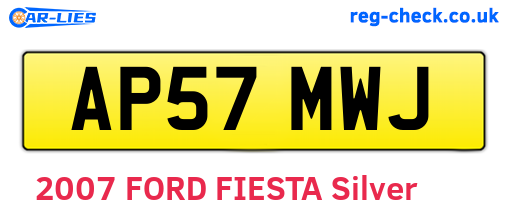 AP57MWJ are the vehicle registration plates.