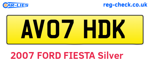 AV07HDK are the vehicle registration plates.