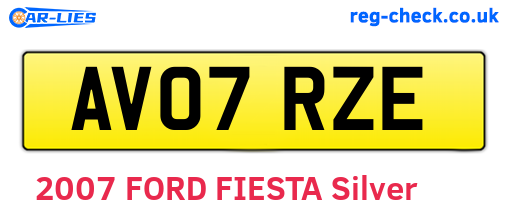 AV07RZE are the vehicle registration plates.