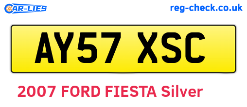 AY57XSC are the vehicle registration plates.