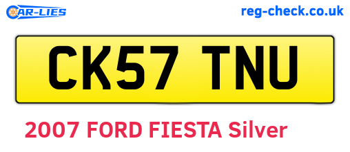 CK57TNU are the vehicle registration plates.