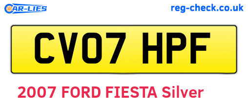 CV07HPF are the vehicle registration plates.