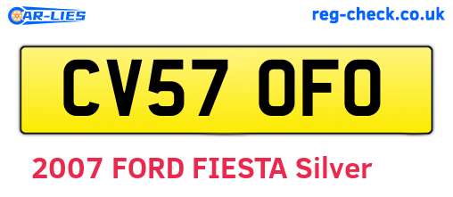 CV57OFO are the vehicle registration plates.