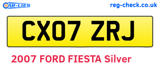 CX07ZRJ are the vehicle registration plates.