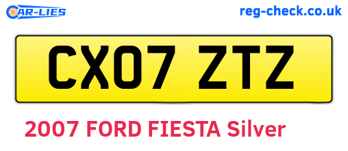 CX07ZTZ are the vehicle registration plates.
