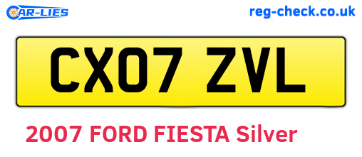 CX07ZVL are the vehicle registration plates.