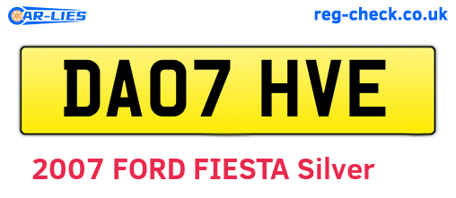 DA07HVE are the vehicle registration plates.