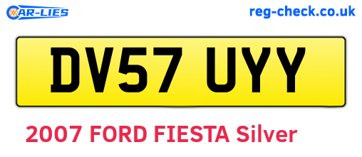 DV57UYY are the vehicle registration plates.