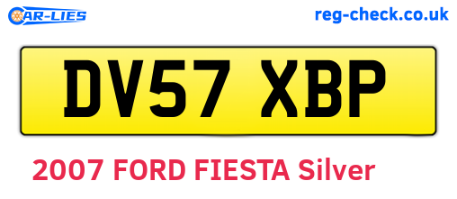 DV57XBP are the vehicle registration plates.