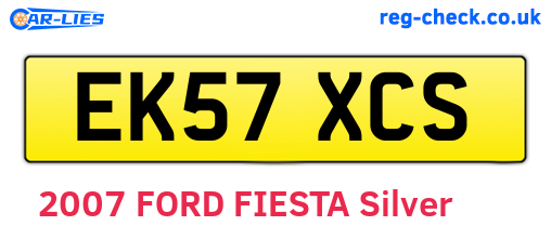 EK57XCS are the vehicle registration plates.