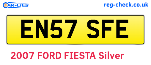 EN57SFE are the vehicle registration plates.