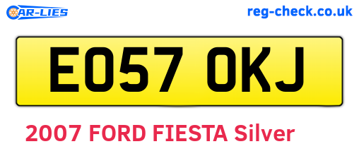 EO57OKJ are the vehicle registration plates.