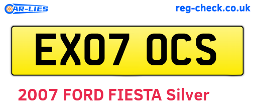 EX07OCS are the vehicle registration plates.