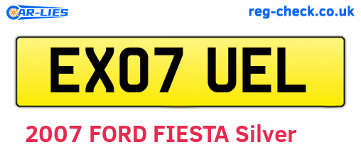 EX07UEL are the vehicle registration plates.