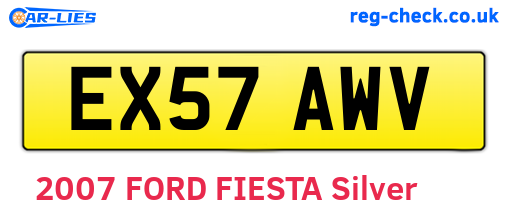 EX57AWV are the vehicle registration plates.