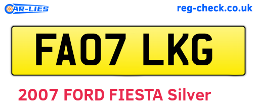 FA07LKG are the vehicle registration plates.