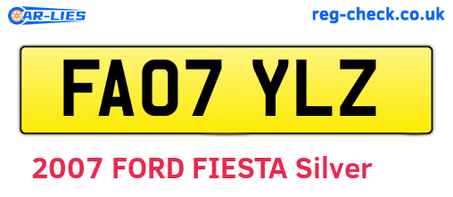 FA07YLZ are the vehicle registration plates.