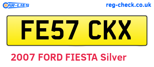 FE57CKX are the vehicle registration plates.